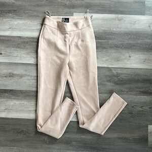Velvet Beige High-Waist Pants